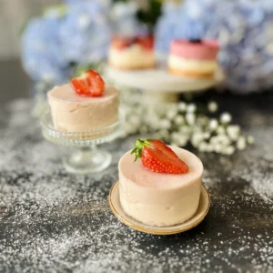 Monoporcja z musem truskawkowym